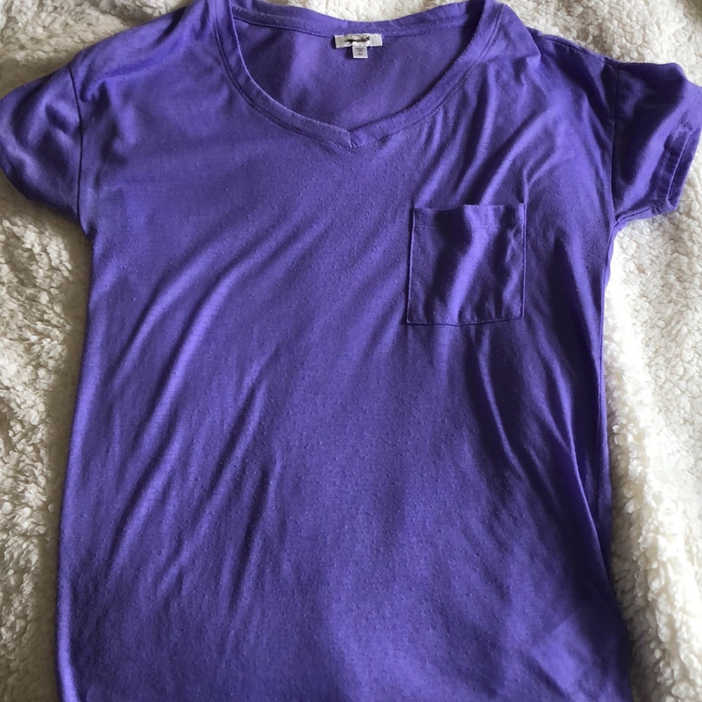 purple t shirt with pocket